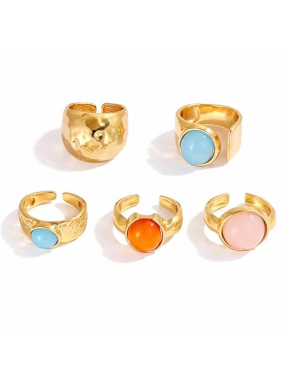 Vintage Gold Statement Ring Set